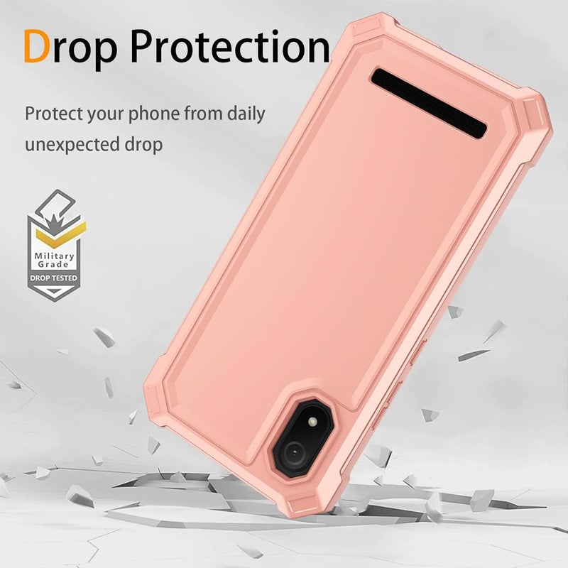 Mocotto for Cloud Mobile Stratus C8 Phone Case with Tempered Glass Screen Protector,Slim Soft Silicone Full-Body Protective Cover (Cloud Mobile Stratus C8,Rose Gold) - Image 4